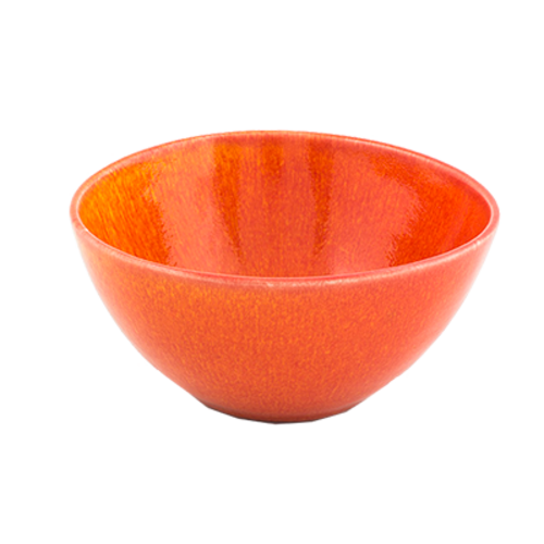 FOH DBO154ORP21 42 Oz. Blood Orange Round Porcelain Kiln Bowl