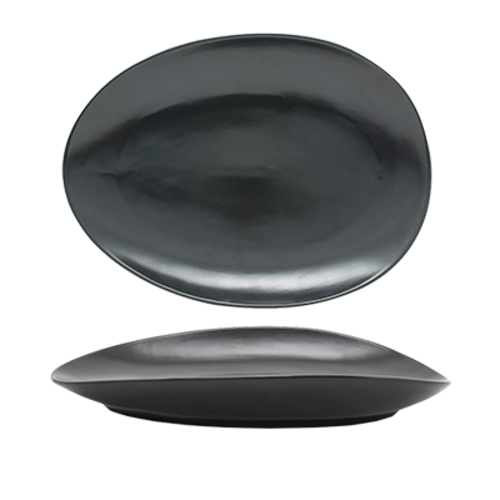 FOH SPT055BKP20 14.5" W Oval Porcelain Mussel Tides Platter