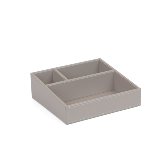 FOH RAH002BEL11 8.25" W Beige Rectangular Faux Leather Accessory Holder