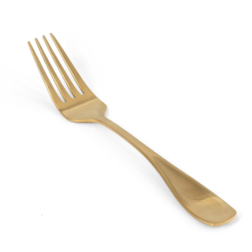 FOH FSF004GOS23 7.25" L Matte Brass Gold Stainless Steel Cameron Salad Fork