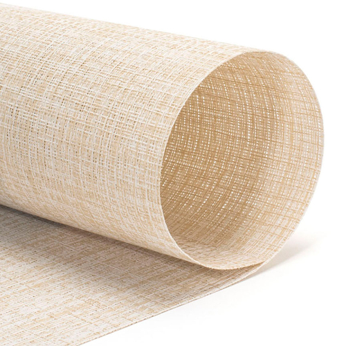 FOH XPM121NAV83 16" W Natural Vinyl Rectangle Metroweave Placemat