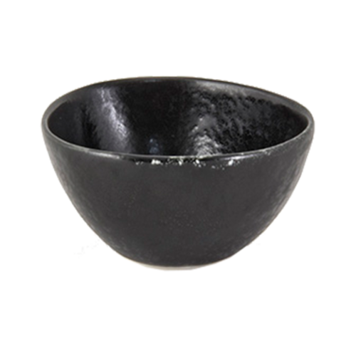 FOH DBO141BKP23 7 Oz. Pepper Round Porcelain Kiln Bowl