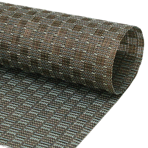 FOH RTL016COV83 17.5" W Bronze Vinyl Rectangle Metroweave Placemat