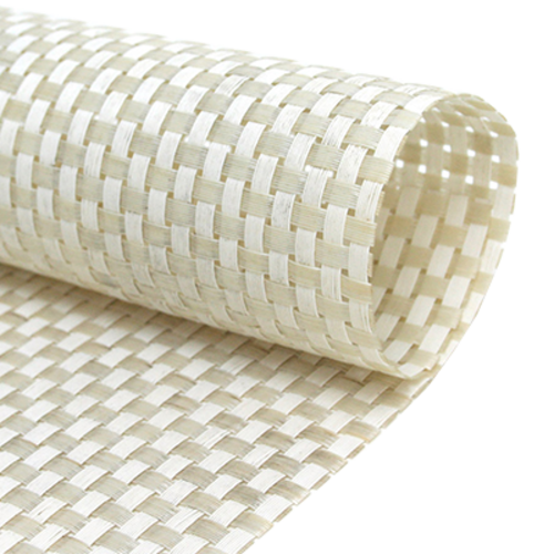 FOH XPM044WHV83 16" W White Vinyl Rectangle Metroweave Placemat