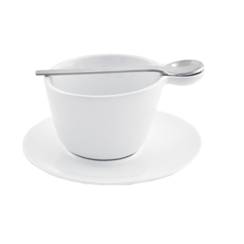 FOH DCS037WHP23 3 Oz. Round Porcelain Non-Stackable Harmony Cup