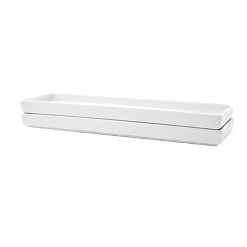 FOH SPT014WHP23 9.75" W Rectangular Porcelain Mod Server