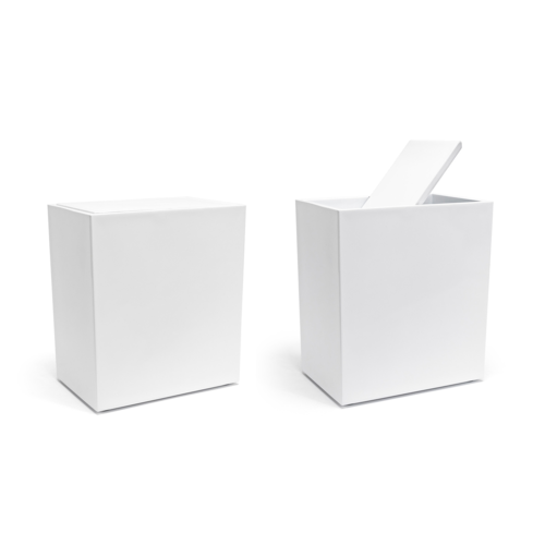 FOH RWA037WHT20 7 Qt. White Plastic Composite Snow Waste Can with Lid