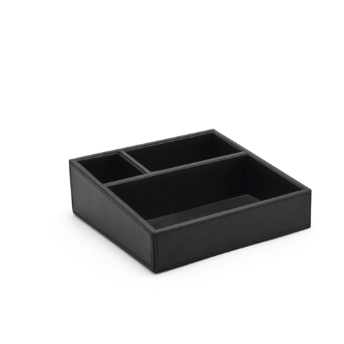 FOH RAH002BKL11 8.25" W Black Rectangular Faux Leather Accessory Holder