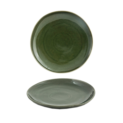 FOH DAP076GRP23 6" Dia. Porcelain Round Leek Kiln Plate