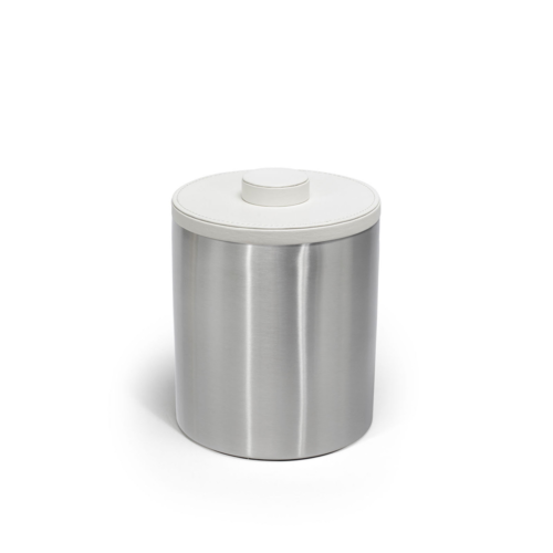 FOH RIB068BSS21 2 Qt. Silver Stainless Steel Round Ice Bucket with Lid