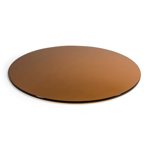 FOH BHO124BZG20 19" W Amber Glass Round Asheville Buffet Board