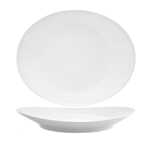 FOH SPT006WHP20 15" W Oval Porcelain Coupe Ellipse Platter