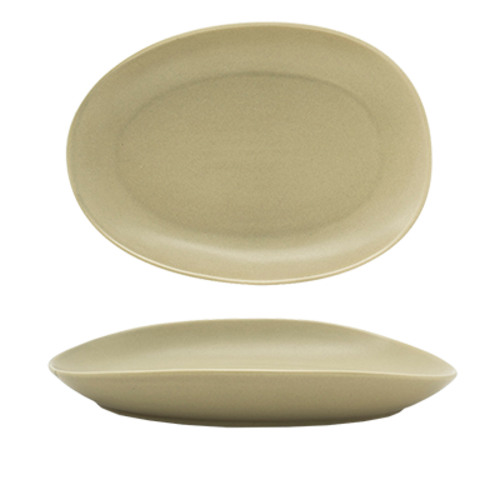 FOH DDP063GRP21 10" W Oval Porcelain Sea Grass Tides Plate