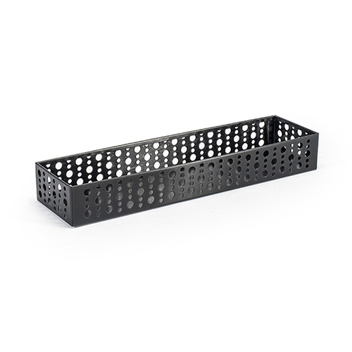 FOH BHO043BKS22 11.75" x 2.75" x 1.5" H Matte Black Stainless Steel Rectangular Dots Holder