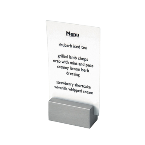 FOH BHO001BCZ23 1.5" W Stainless Steel Accessories Menu or Sign Holder