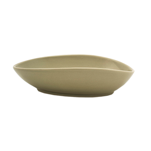 FOH DBO146GRP21 30 Oz. Sea Grass Oval Porcelain Tides Bowl