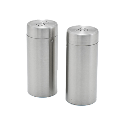 FOH TSP012BSS22 2.5 Oz. Stainless Steel Round Serving Accessories Salt and Pepper Set