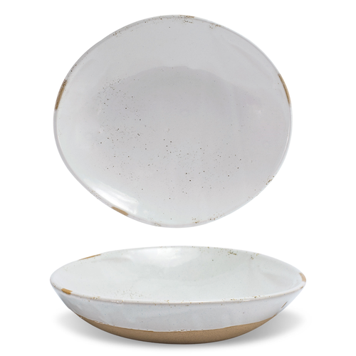 FOH DBO194BEP21 58 Oz. Ash Round Porcelain Artefact Bowl