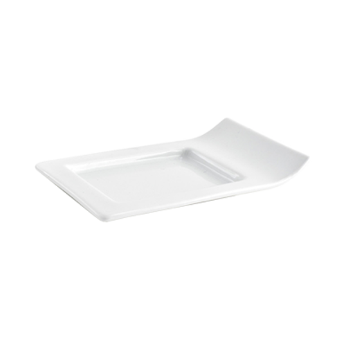 FOH DAP041WHP23 5.75" W Porcelain Rectangular Nami Sampler Plate