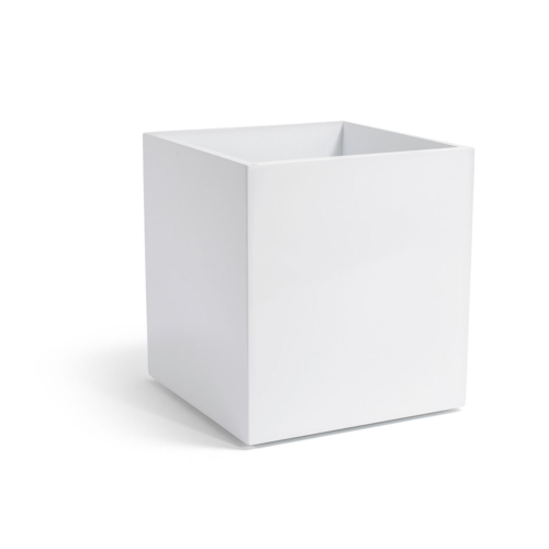 FOH RWA013WHW20 8 Qt. White Plastic Cube Composite Snow Waste Can