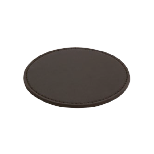 FOH XCO006BRL26 4" Dia. Brown Vinyl Round London Coaster