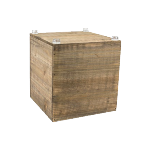 FOH RWA013NAW20 8.25" W Natural Wood Square Rustic Wood Cube Riser