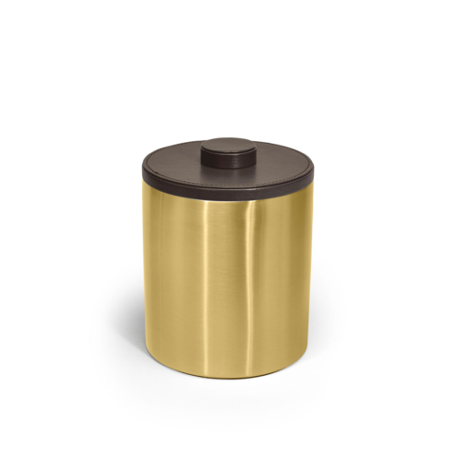 FOH RIB066GOS21 2 Qt. Gold Stainless Steel Round Ice Bucket with Lid