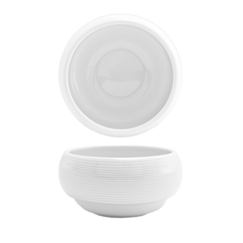 FOH DBO021WHP23 10 Oz. White Porcelain Round Spiral Bouillon