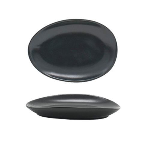 FOH DAP077BKP23 5.5" W Porcelain Oval Mussle Tides Plates