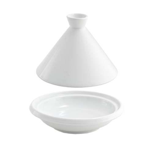 FOH STN001WHP20 10 Oz. Porcelain Round Tagine