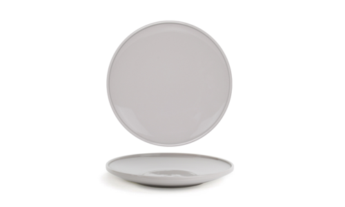FOH DDP095GYP22 9" W Stone Round Porcelain Bevel Plate