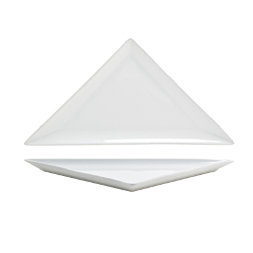 FOH DAP013WHP23 12" W Porcelain Triangular Mod Plate