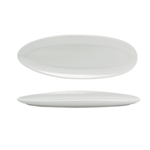 FOH DSU008WHP23 11.5" W White Oval Porcelain Tides Slim Plate