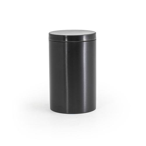 FOH RJR024BKS23 2.5" W Matte Black Round Stainless Steel Jar with Lid
