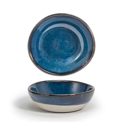 FOH DSD071BLP23 2 Oz. Indigo Round Porcelain Artefact Ramekin