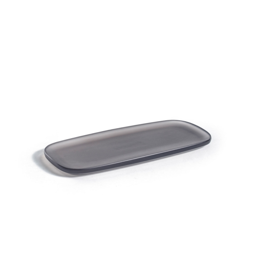 FOH RTR041GYT23 4.5" W Smoke Rectangular Composite Amenity Tray