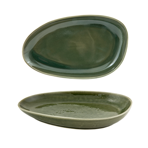 FOH DDP062GRP22 11" W Oval Porcelain Leek Kiln Plate