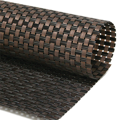 FOH RTL012COV83 17.5" W Copper Vinyl Rectangle Metroweave Placemat