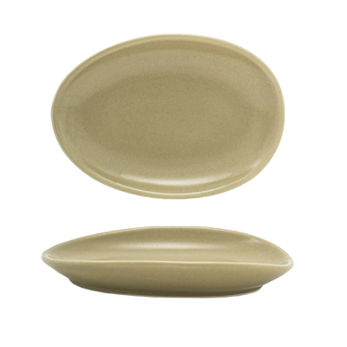 FOH DAP077GRP23 5.5" W Porcelain Oval Sea Grass Tides Plate