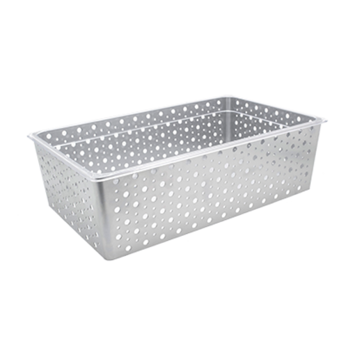 FOH BHO070BCI20 20.75" W x 12.75" D x 6" H Silver Metal Rectangular Deep Full Size Dots Housing or Pan Set