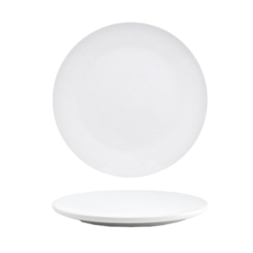 FOH DAP074WHP23 5" Dia. Porcelain Round Curved Canvas Plate