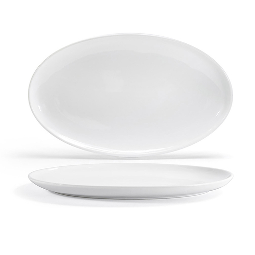 FOH SPT064WHP20 21" W Oval Porcelain Deep Raised Edge Harmony Platter
