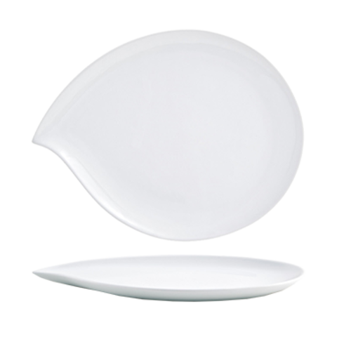 FOH DDP038WHP22 12" W Teardrop Porcelain Plate