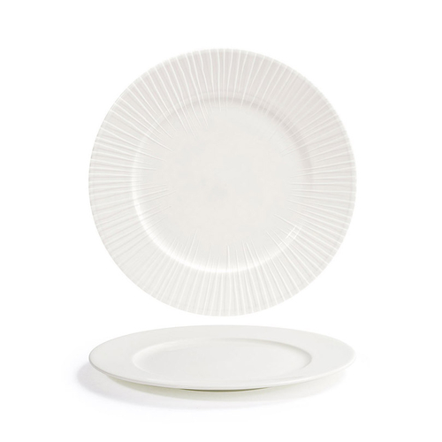 FOH DDP087BEP22 9.5" Dia. Focus Round Porcelain Embossed Catalyst Plate
