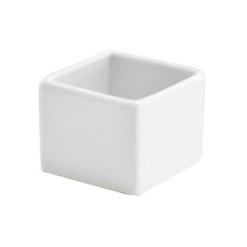 FOH DSD034WHP24 1 Oz. Square Porcelain Canvas Ramekin