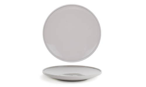 FOH DDP094GYP21 11" W Stone Round Porcelain Bevel Plate