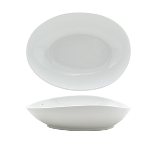 FOH DBO146WHP21 30 Oz. White Oval Porcelain Tides Bowl