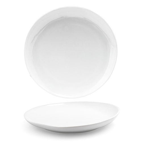 FOH DOS029WHP22 11" Dia. White Round Porcelain Kiln Plate