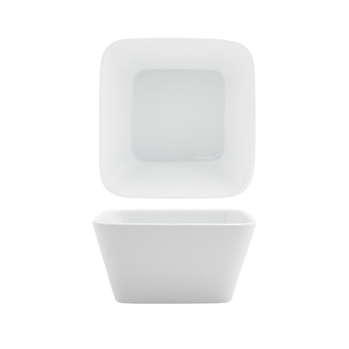 FOH DBO123WHP23 20 Oz. White Square Porcelain Mod Bowl