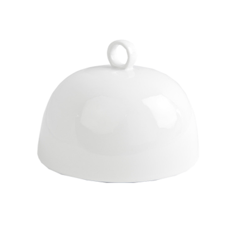 FOH DCV000WHP23 5.25" Dia. X 4" White Porcelain Round Large Monaco Cloche